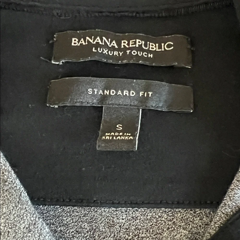 Banana Republic Luxury Touch Standard Fit Polo Gray/Black Size Small